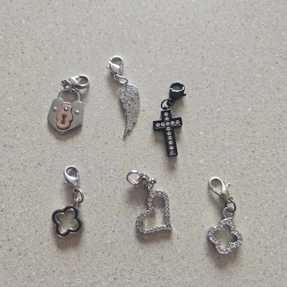 Origami Owl Silver and Black Charm Set